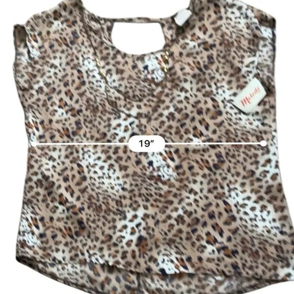 WIP Melody semi casual topshirt M scoop neck leopard print detailed back - Picture 12 of 14